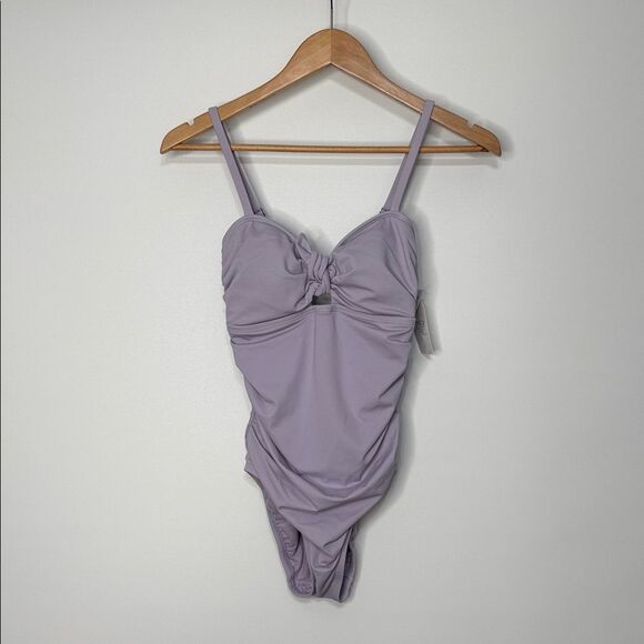 NWT Time and Tru Lavender Sweetheart Tie Back One-Piece Swimsuit Size Small - Picture 3 of 10